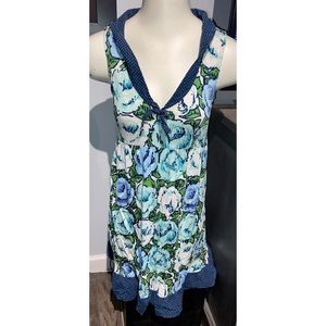 ELOISE, ANTHROPOLOGIE, SLVLSS FLORAL PATTERN KNEE-LENGTH DRESS, SZ S